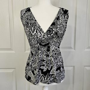 Women's White House Black Market Paisley/Floral Tank Top LARGE